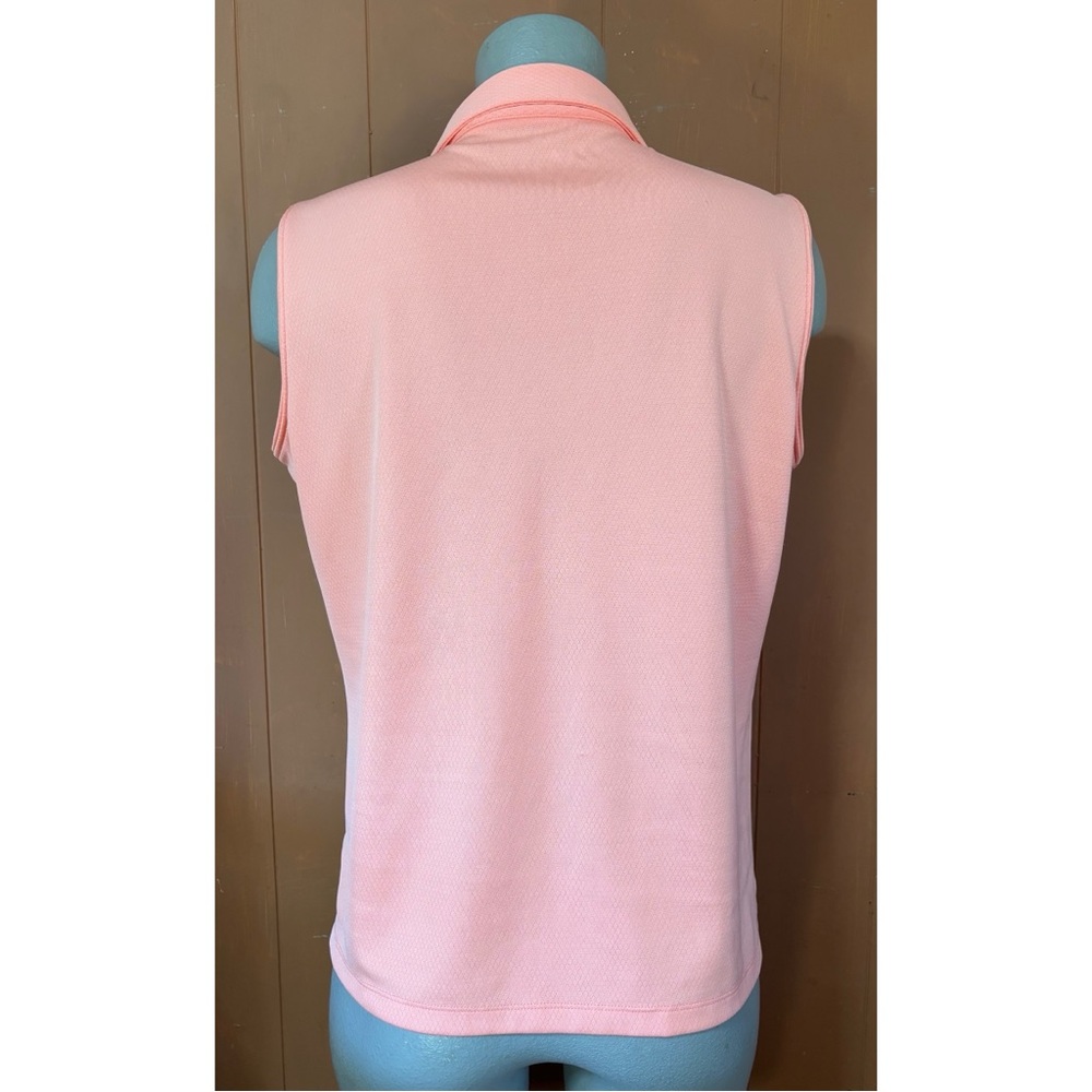 Lady Hagen Peach Sleeveless Collared Top L - Picture 4 of 9
